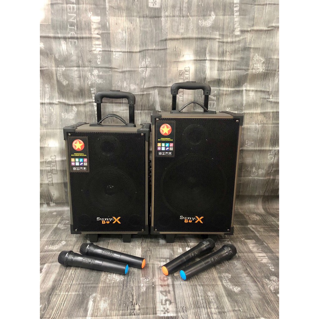 Loa Kéo Di Dộng SUNYBOX GJ-S10 (Bass 10", 2 Micro)