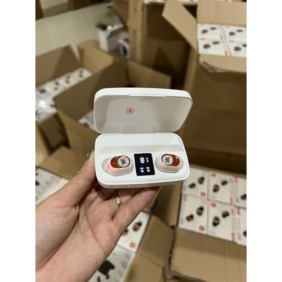 Tai nghe bluetooth không dây JBL HQ 15, Tai nghe nhét tai không dây TWS kiêm pin sạc dự phòng - chống ồn cao cấp