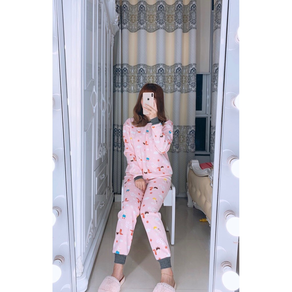 Bộ Ngủ Nỉ Bông Nhiều Màu Siêu Ấm | BigBuy360 - bigbuy360.vn