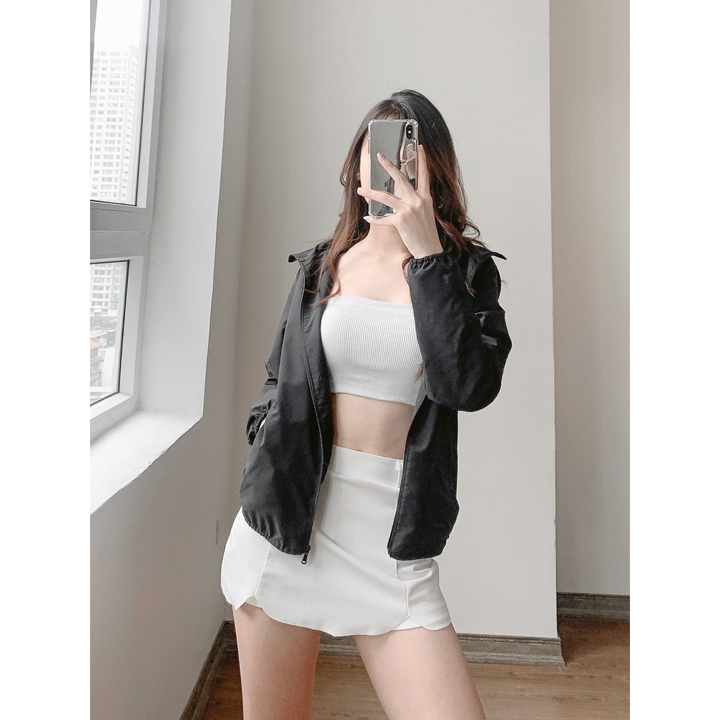 Áo gió nữ GU xuất Nhật dư xịn, loại dày-TANU50