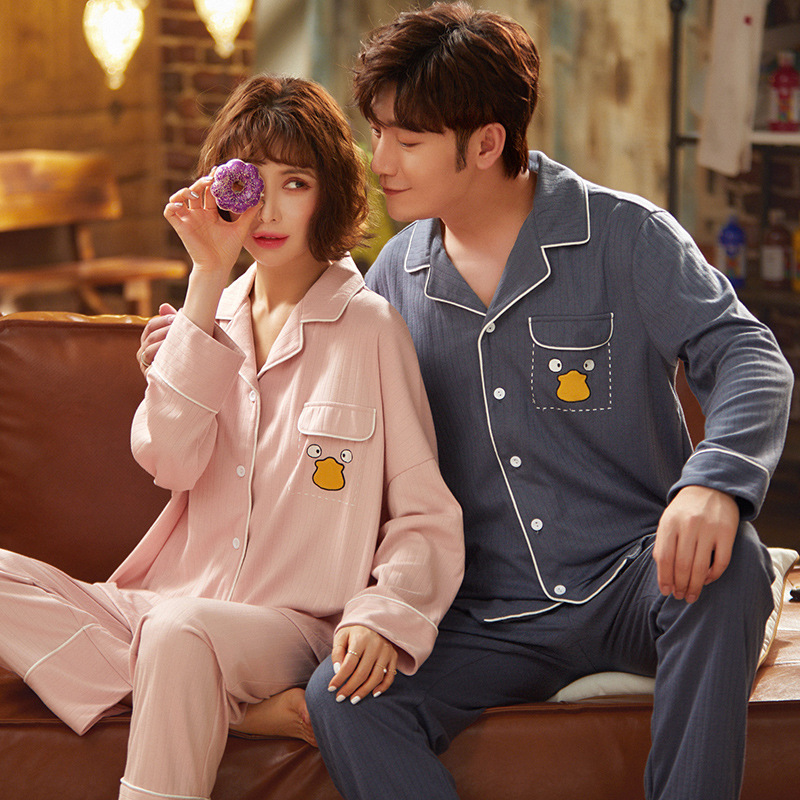 áo nữ đồ bộ pyjama pijama Đồ ngủ đôi đồ mặc nhà thu đông lụa cặp đôi cao cấp nam Set Đồ Ngủ Dài Tay Phong Cách Hàn Quốc Quyến Rũ Dành Cho Nữ