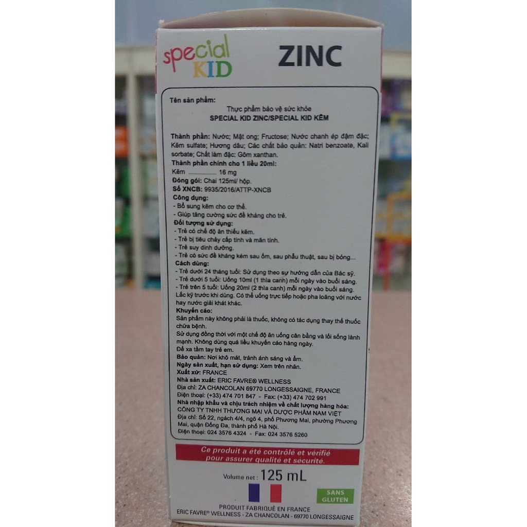 Thực phẩm bảo vệ sức khỏe SPECIAL KID ZINC (Bổ sung kẽm)