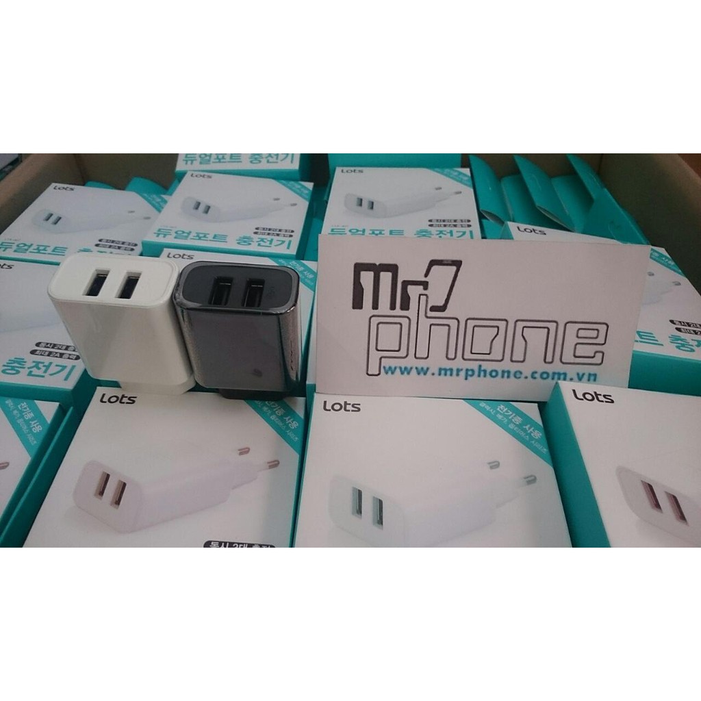 Củ sạc nhanh SKY hai cổng USB 5V/2A (tặng cáp SS 1m)