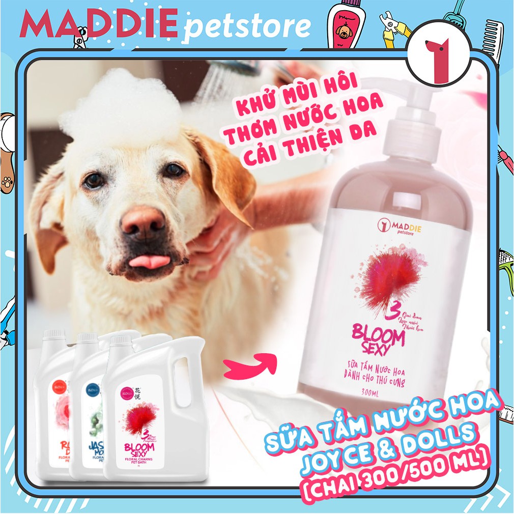 SỮA TẮM NƯỚC HOA KHỬ MÙI CHÓ MÈO - PHỤC HỒI DA HƯ TỔN - JOYCE&DOLLS - MADDIE - 300ML 500ML - BLOOM JÁSMINE ROSE