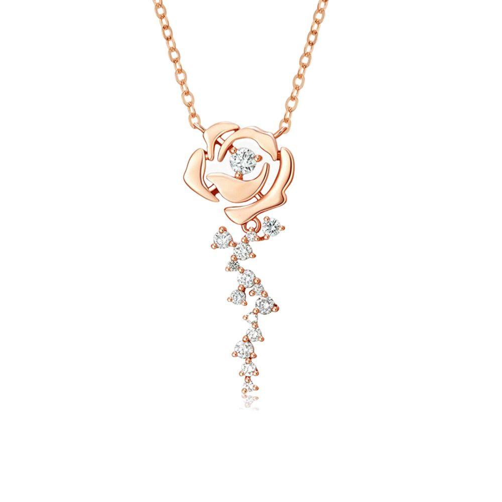 QQMALL Vòng Cổ Choker Hình Hoa Hồng Lấp Lánh Tinh Tế Cho Nữ