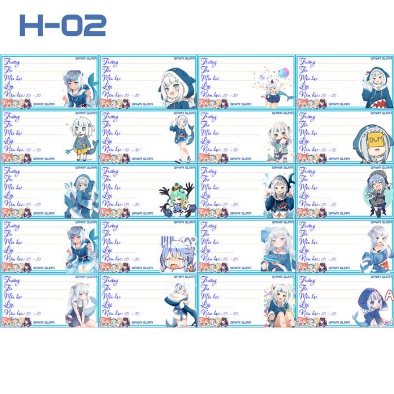 Nhãn vở Hololive Gawr Gura