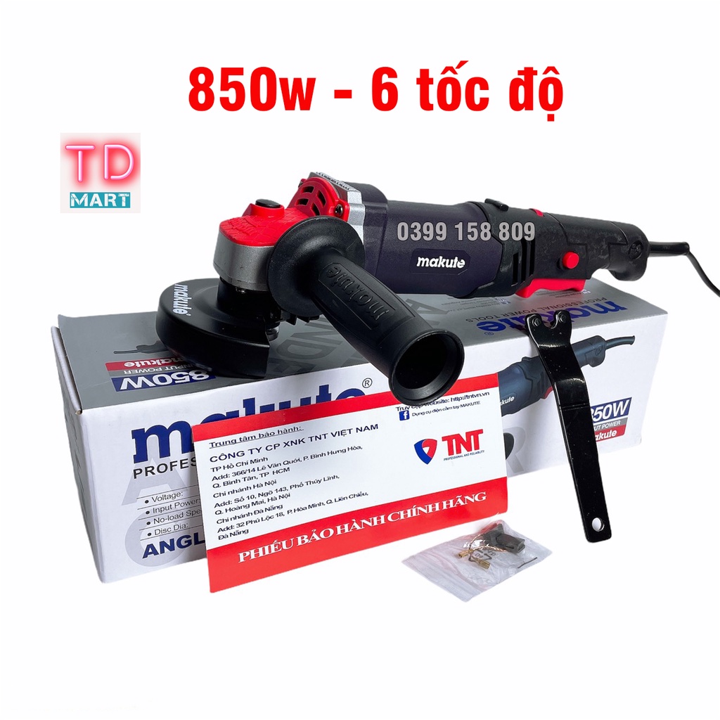 Máy cắt cầm tay, máy mài góc MAKUTE AG016-LV đuôi dài 6 tốc độ