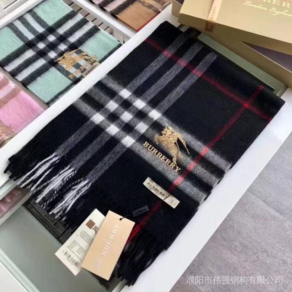 Khăn Choàng Cổ Burberry Thêu Họa Tiết Ngôi Sao Phong Cách Cổ Điển Thời Trang Thu Đông