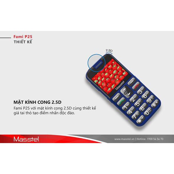 Điện Thoại Masstel Fami P25 tặng DOCK sạc (Cho Người Già) -2 Sim -LOA TO BÀN PHÍM LỚN | BigBuy360 - bigbuy360.vn