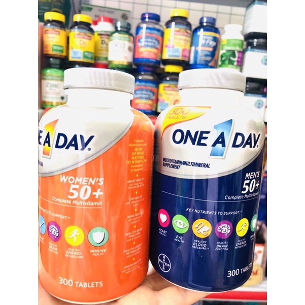 Vitamin Tổng Hợp One A Day Dành Cho Nạm Nữ Giới trên 50 Tuổi _300 Viên