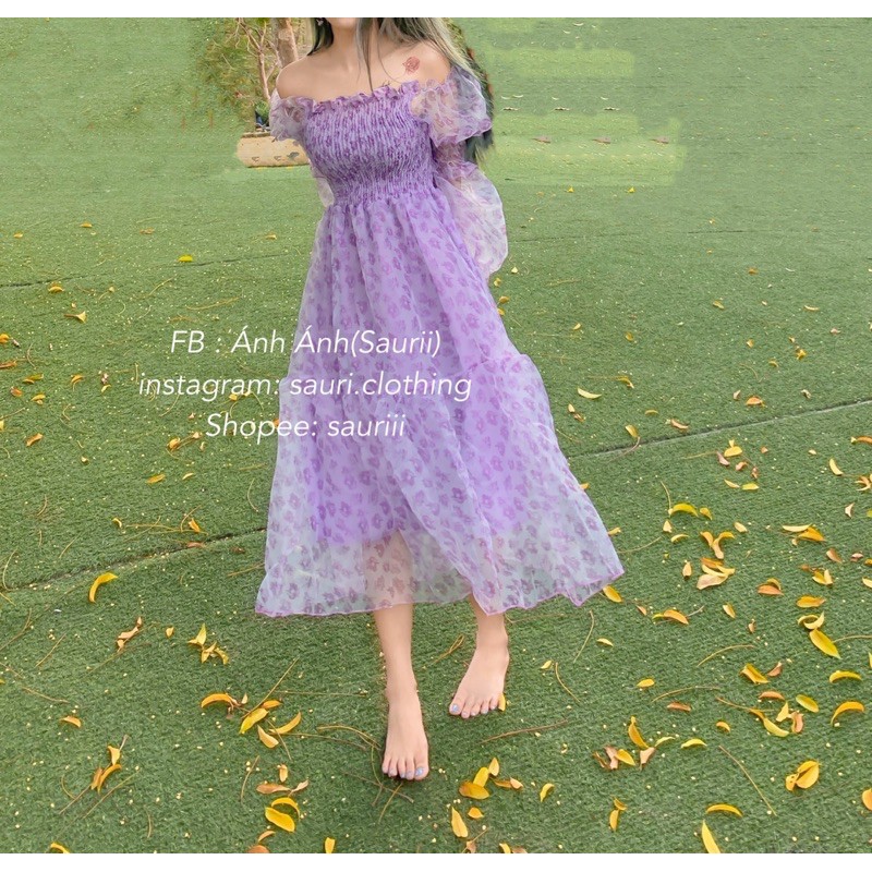 SẴN🖤Đầm xoè maxi dài hoa nhí bo chun đi biển xinh xắn|Váy bánh bèo ulzzang trễ vai tiểu thư nhẹ công chúa | BigBuy360 - bigbuy360.vn