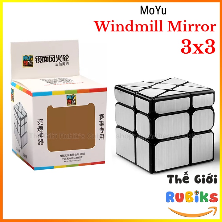 Rubik Gương Windmill Mirror 3x3 MoYu Cube Silver Bạc Magic Rubic Biến Thể.