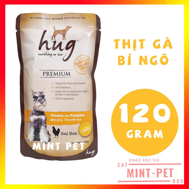 Thức Ăn Pate Dinh Dưỡng HUG cho Chó Gói 120 Gram #MIntPet