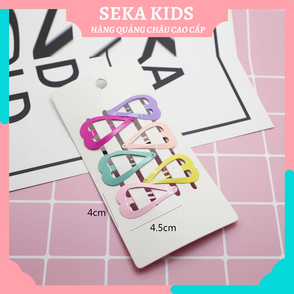 Kẹp tóc cho bé gái, set 6 kẹp tóc đẹp Hàn Quốc nhiều màu dễ thương thời trang cho trẻ em - SEKA KIDS 2105.17