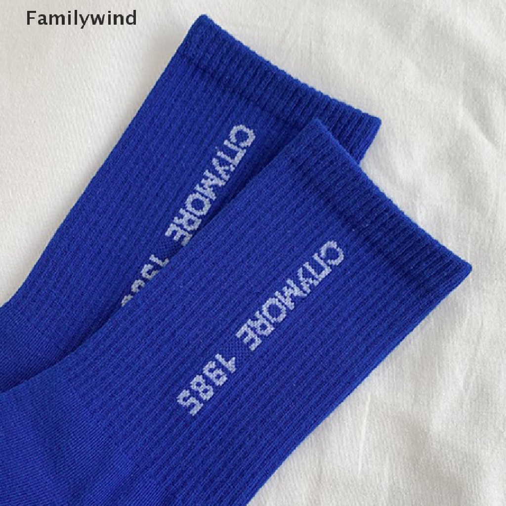 Familywind &gt; Vớ Thể Thao Cotton Cổ Vừa Kẻ Sọc In Chữ P Màu Xanh Dương Hợp Thời Trang Dễ Phối Đồ Cho Nữ