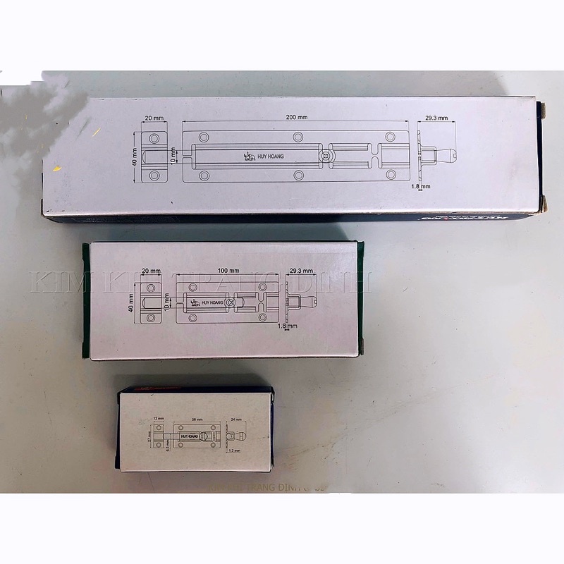 Chốt cửa chính hãng Huy Hoàng 01,02,03 vàng đồng