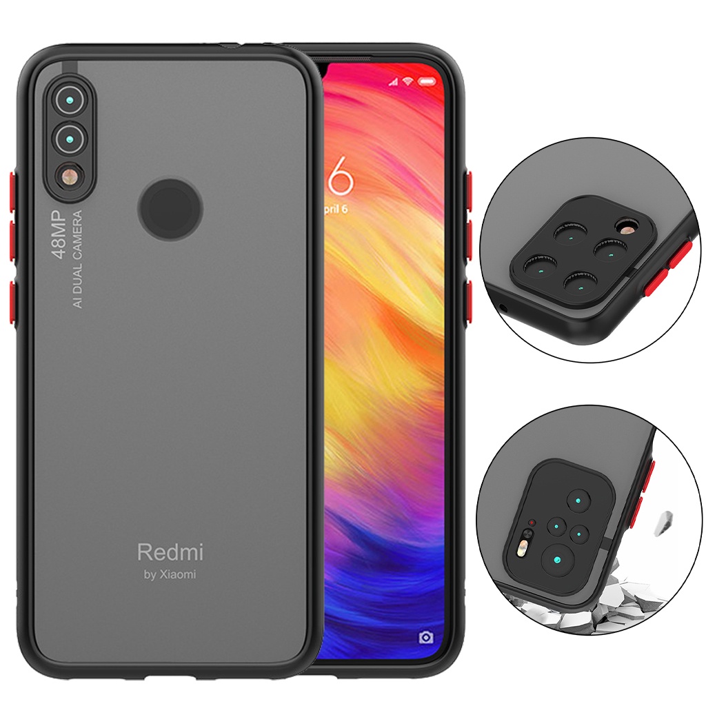 Ốp lưng redmi Note 7 Pro Note 8 Pro Note 9 Pro Note 10 Pro Redmi 9T 9A Mi 11 Lite nhám basic đen lịch lãm