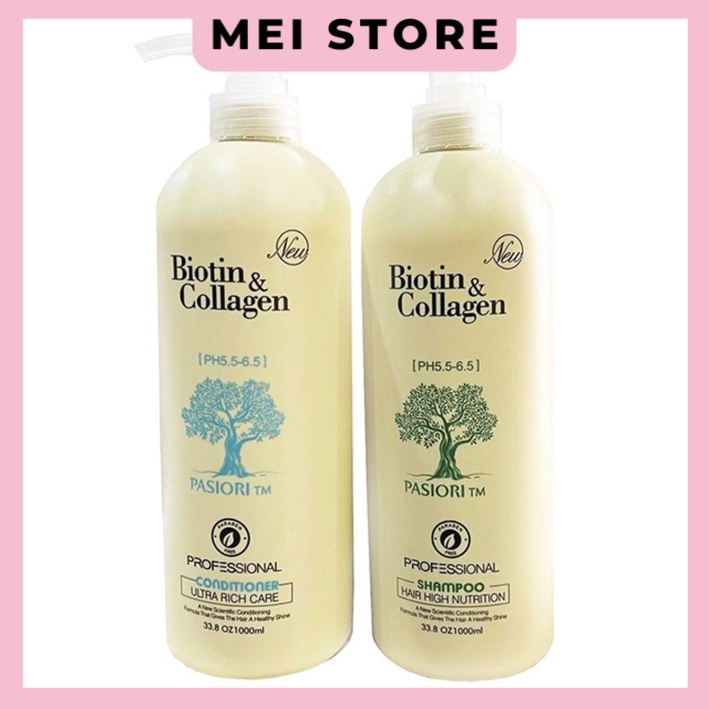 Cặp 2 Chai Dầu Gội Xả Phục Hồi Và Kích Thích Mọc Tóc Biotin & Collagen 1000ml
