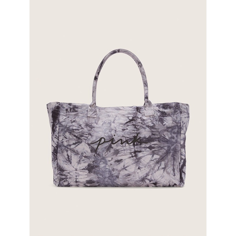 {Chính Hãng, Mỹ} Túi Xách Nữ VS VICTORIA'S SECRET Tote Tid Dye Double Platinum Canvas Cyber Monday 2021 màu xanh tím