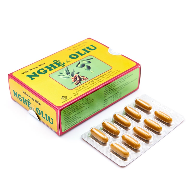 Thực phẩm chức năng NGHỆ & ÔLIU -Giúp GIẢM viêm loét dạ dày, tá tràng; Bảo vệ niêm mạc dạ dày.