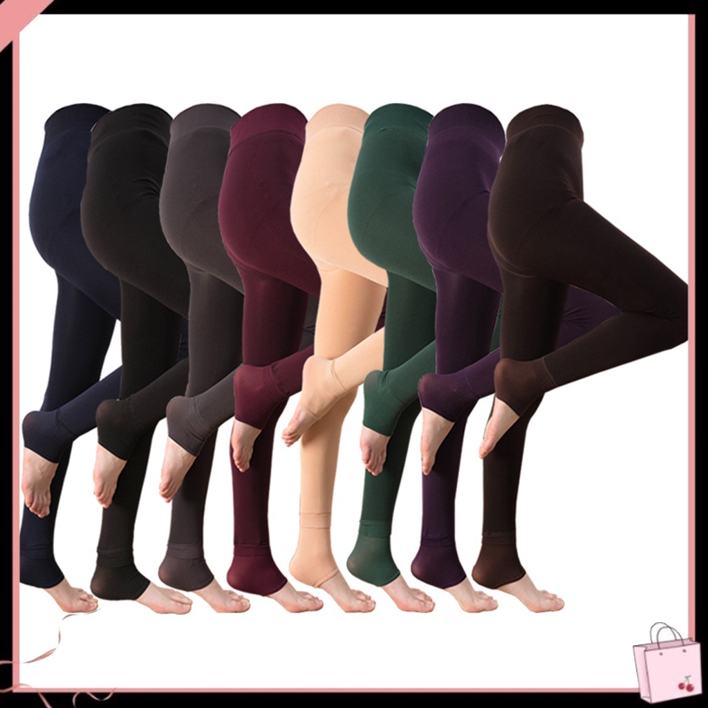 {Soltweter} Quần Legging Lót Lông Cừu Màu Trơn Cỡ Lớn Thời Trang Thu Đông Dành Cho Nữ