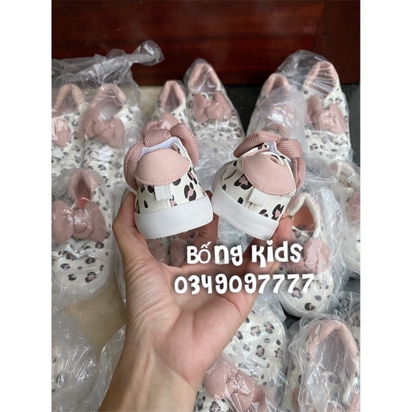 Giày Bé Gái Nơ Đốm Quai Dán HaM