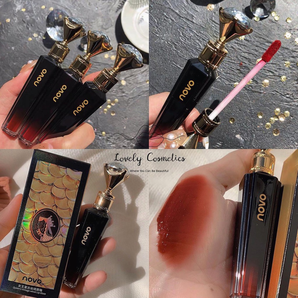 Son Kim Cương  NOVO Chống Thấm Nước Lâu Trôi Mịn Như Nhung Vỏ Hình Kim Cương Đen Lấp Lánh | BigBuy360 - bigbuy360.vn