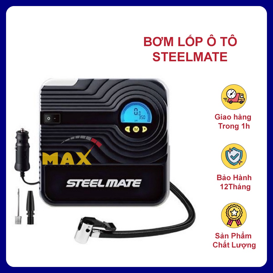 Bơm Lốp Ô Tô Điện Tử STEELMATE P03, P05 Tự Ngắt Thông Minh Chính Hãng Bảo Hành 12 Tháng MAX STORE