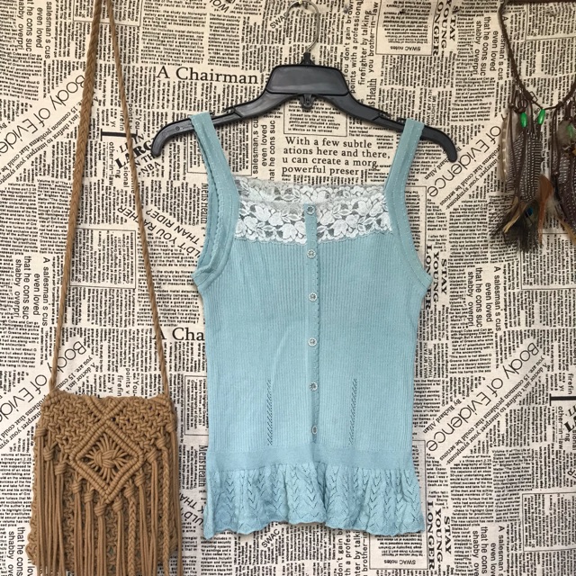 Áo hai dây phối ren