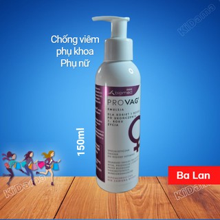Dung dịch vệ sinh phụ nữ chống viêm phụ khoa Provag Ba Lan 150ml Hỗ trợ điều trị viêm nhiễm phụ khoa, viêm âm đạo Ba Lan