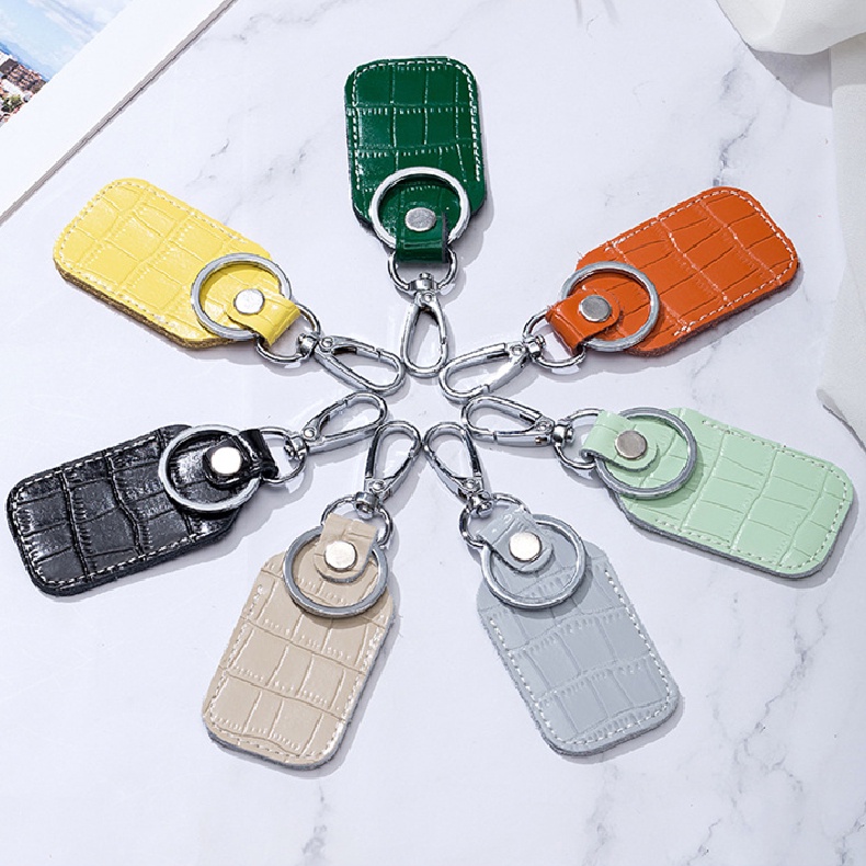 Vỏ Da Đựng Bảo Vệ Chìa Khóa Điều Khiển Từ Xa Hình Chữ Nhật Mini Sáng Tạo Giá Đỡ