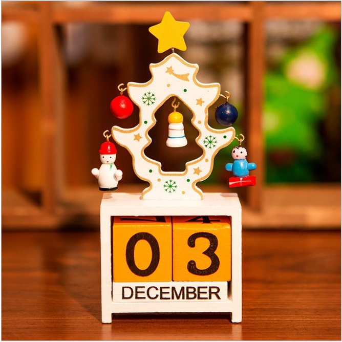 LỊCH KHỐI GỖ ĐỂ BÀN NOEL