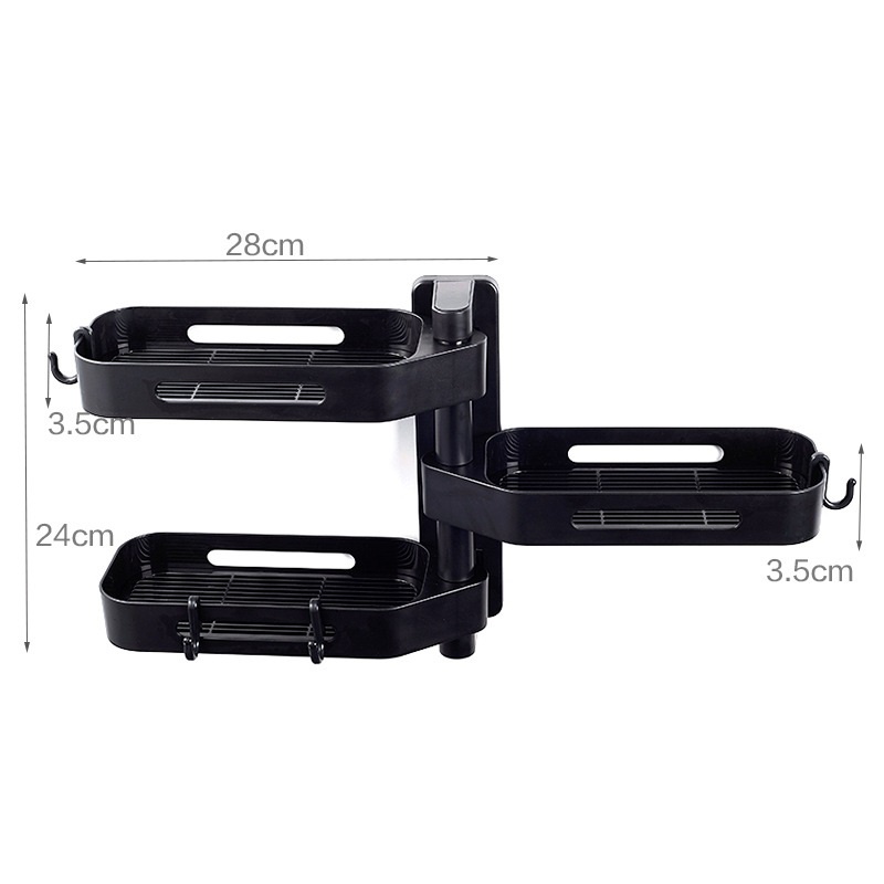 Hộp đựng xà phòng phòng tắm 3 lớp xoay 360 độ đa chức năng,tặng kèm keo dán,không cần khoan đục