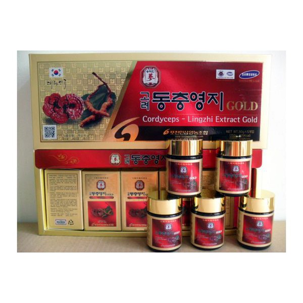 Cao Linh Chi Đông Trùng Hạ Thảo Hàn Quốc, Hộp 5 Lọ x 50gr