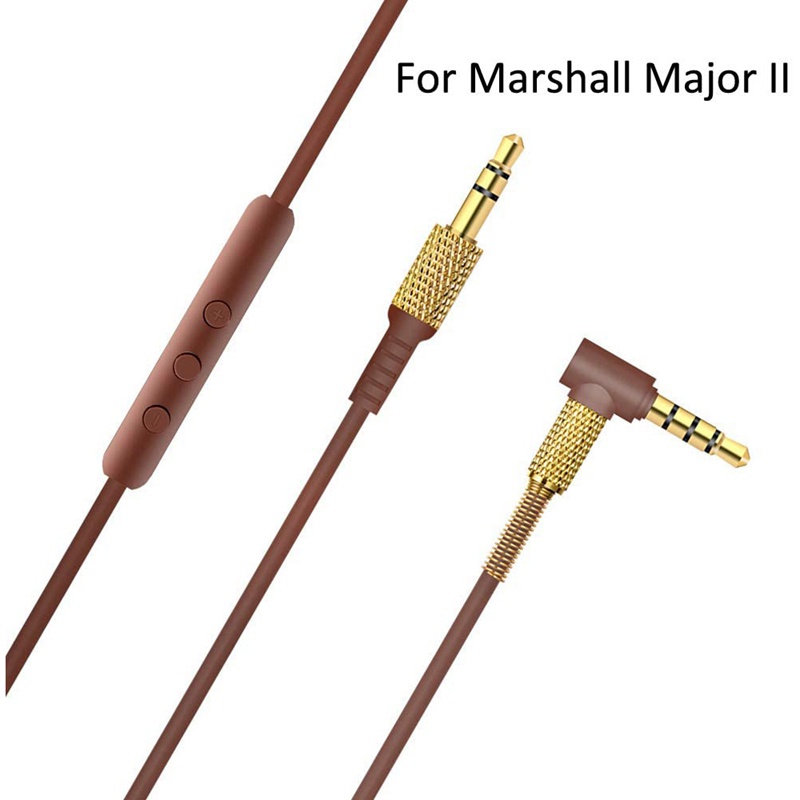 Dây Cáp Âm Thanh Nối Dài Lò Xo 3.5mm Màu Nâu Chuyên Dụng Cho Marshall Major II 2