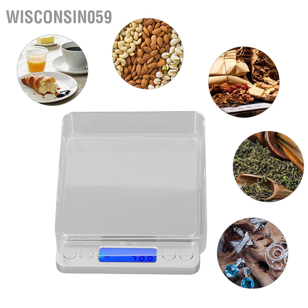 Wisconsin059 Cân thực phẩm 3kg Dung tích 0 1g Độ chính xác Màn hình kỹ thuật số Công cụ đo lường cho Bếp trà