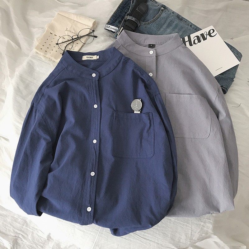 | BÁN ĐỒ NGON | sơ mi nam cổ tàu 100% chất cotton hàng cao cấp Chất Đẹp >_> .