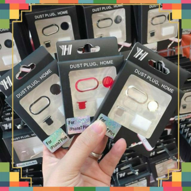 Bộ viền nhôm bảo vệ Camera, Nút home, Chắn Bụi cho 7/8/7plus/8plus / ipX