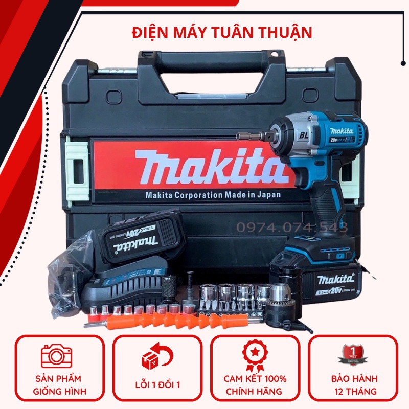 Máy siết bulong,khoan pin, bắn vít,bắn tôn Makita không chổi than 2022