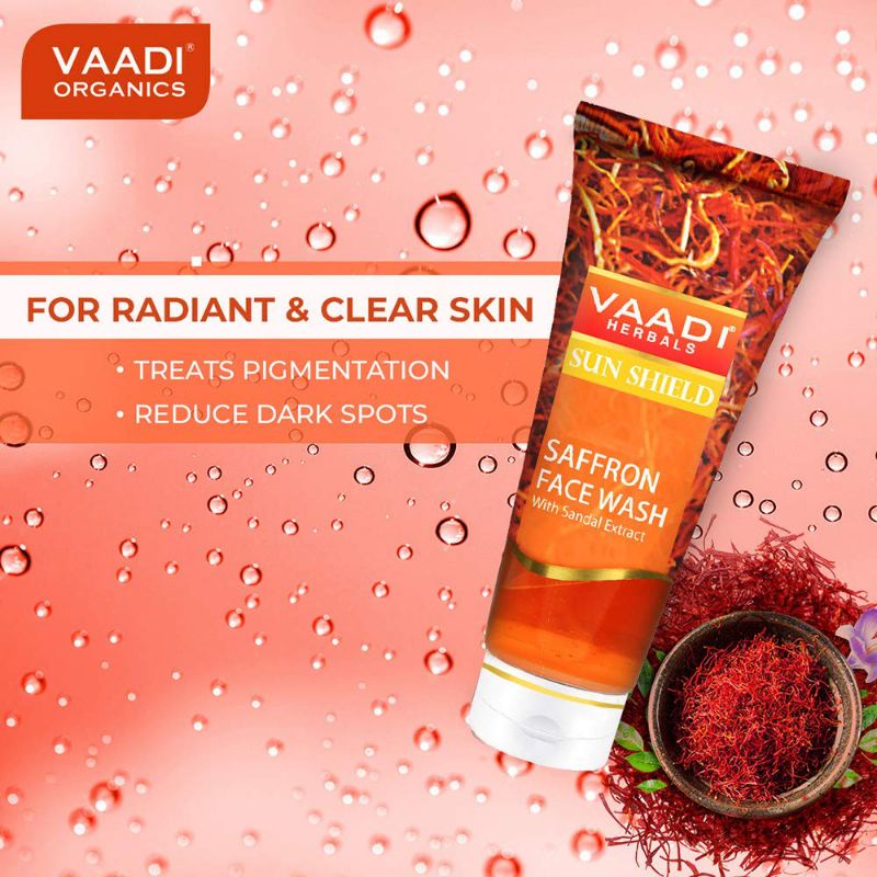 Sữa rửa mặt Nhụy Hoa Nghệ Tây trắng da, làm sạch sâu, an toàn và lành tính - Vaadi Saffron 60 ml
