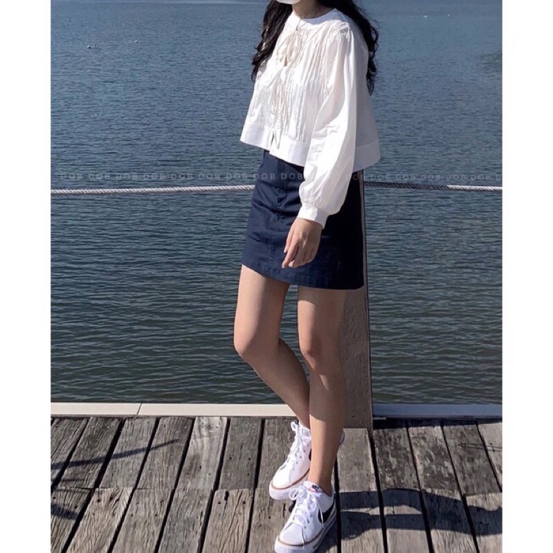 Áo crotop dây rút thắt nơ Pea Store