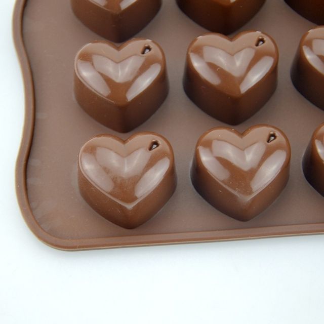 Khuôn silicon hình tim làm socola có 3 mẫu (mua nhiều giảm giá)