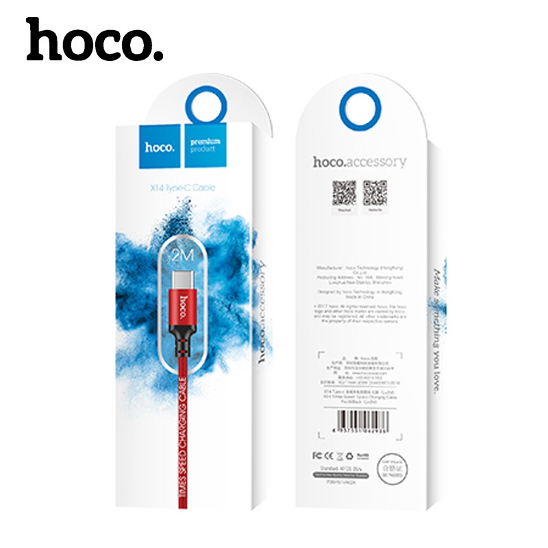 GIÁ SỈ  Cáp sạc nhanh TYPE-C - HOCO X14 2m - Hãng Phân Phối Chính Thức trên toàn quốc