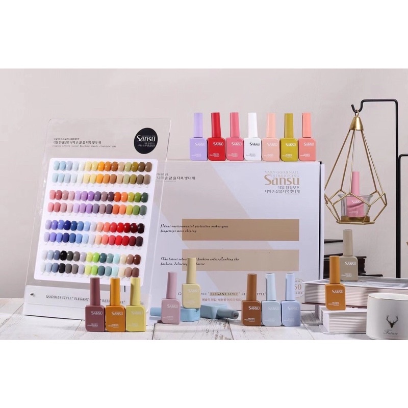 Sơn gel sansu set 60 màu tặng bẳng màu