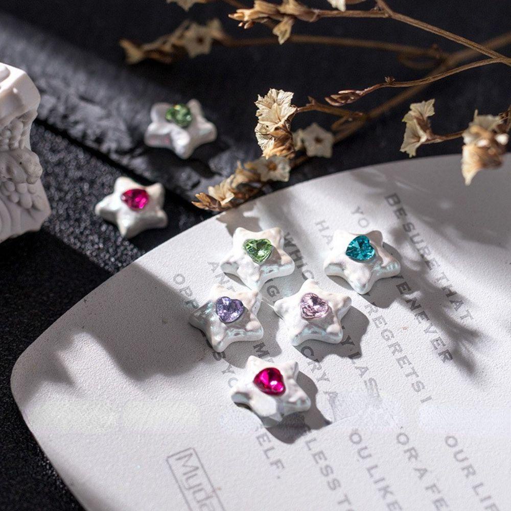 Vật Liệu Trang Trí Móng Tay Hình Ngôi Sao Năm Cánh Cho Nữ DIY|Phụ Kiện Trang Trí Móng Tay 3D Xinh Xắn