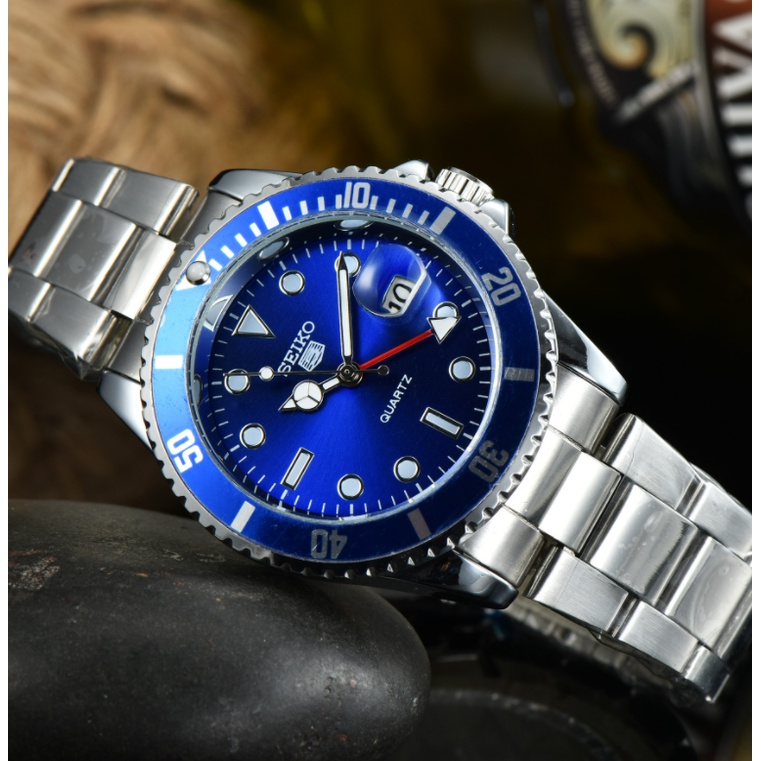 Đồng Hồ Đeo Tay Seiko Water Ghost Dây Thép Dạ Quang Thời Trang Công Sở Cho Nam