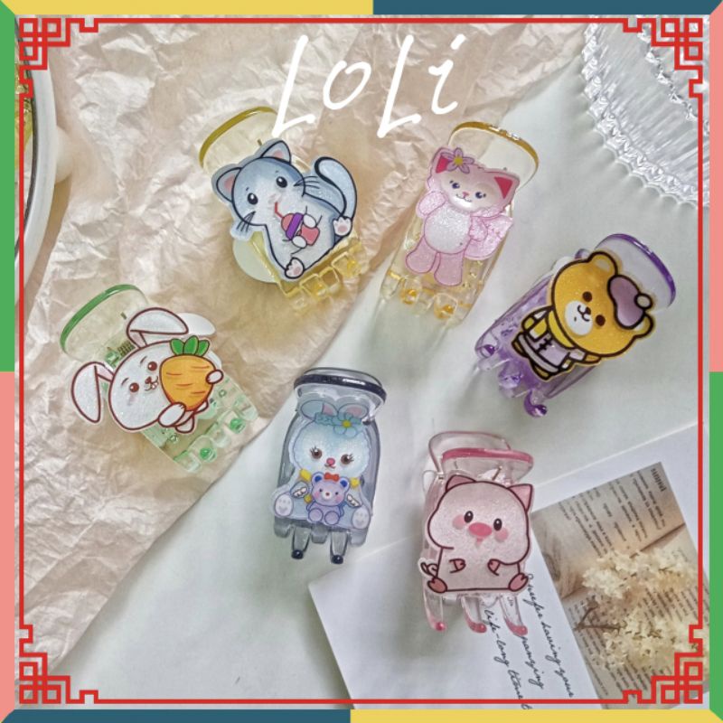 Kẹp Tóc Càng Cua 5 Răng Nhiều Hình Thú Dễ Thương