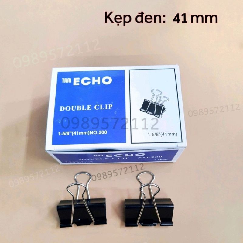 Kẹp bướm,kẹp giấy màu đen các cỡ 15mm-51mm (hộp 12 cái)