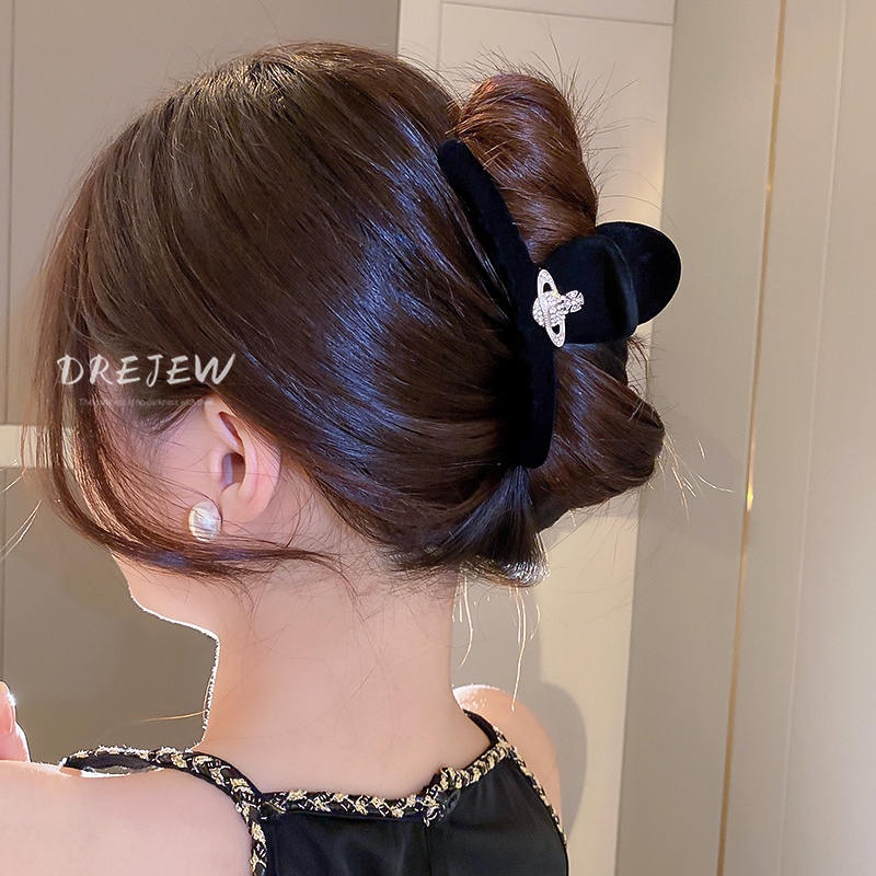 DREJEW Kẹp tóc đính kim cương giả phong cách thời trang Pháp