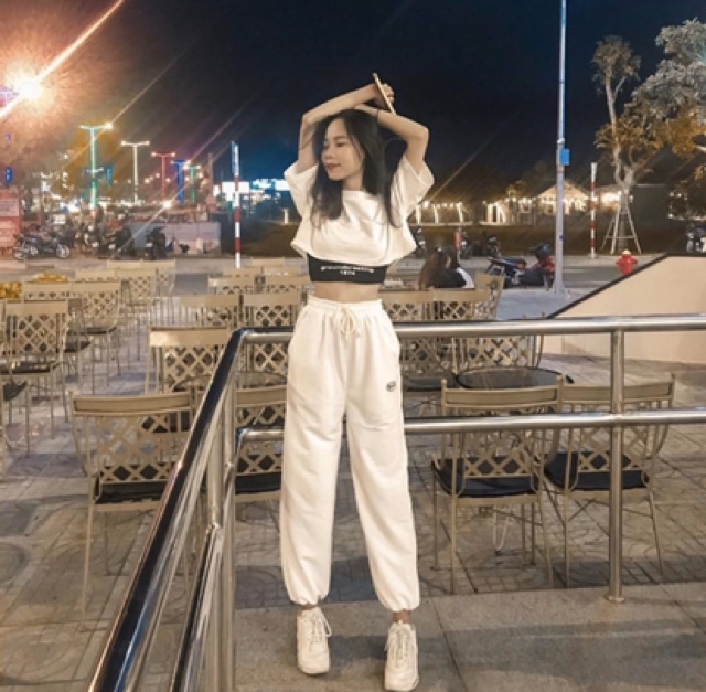 Quần JOGGER In SPUN [FREESHIP] Quần Bo Ống 2 Màu Đen Trắng | BigBuy360 - bigbuy360.vn